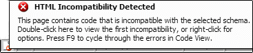 HTML Incompatibility Detected Icon.