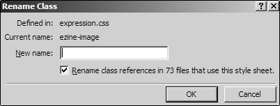 Rename Class Dialog Box.